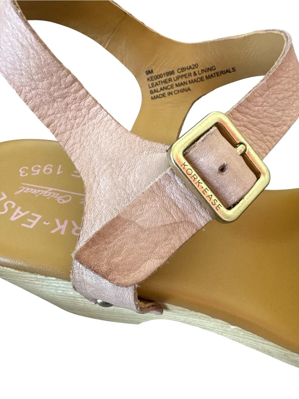 Kork-Ease Walda Platform Clog Heels Leather Sandals Blush Pink Women’s Size 9